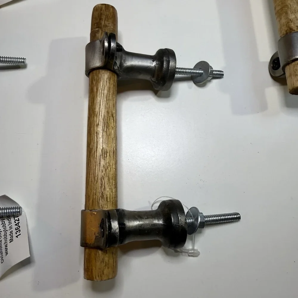 Set of 7 Large Wood & Metal Drawer Pulls 5.5